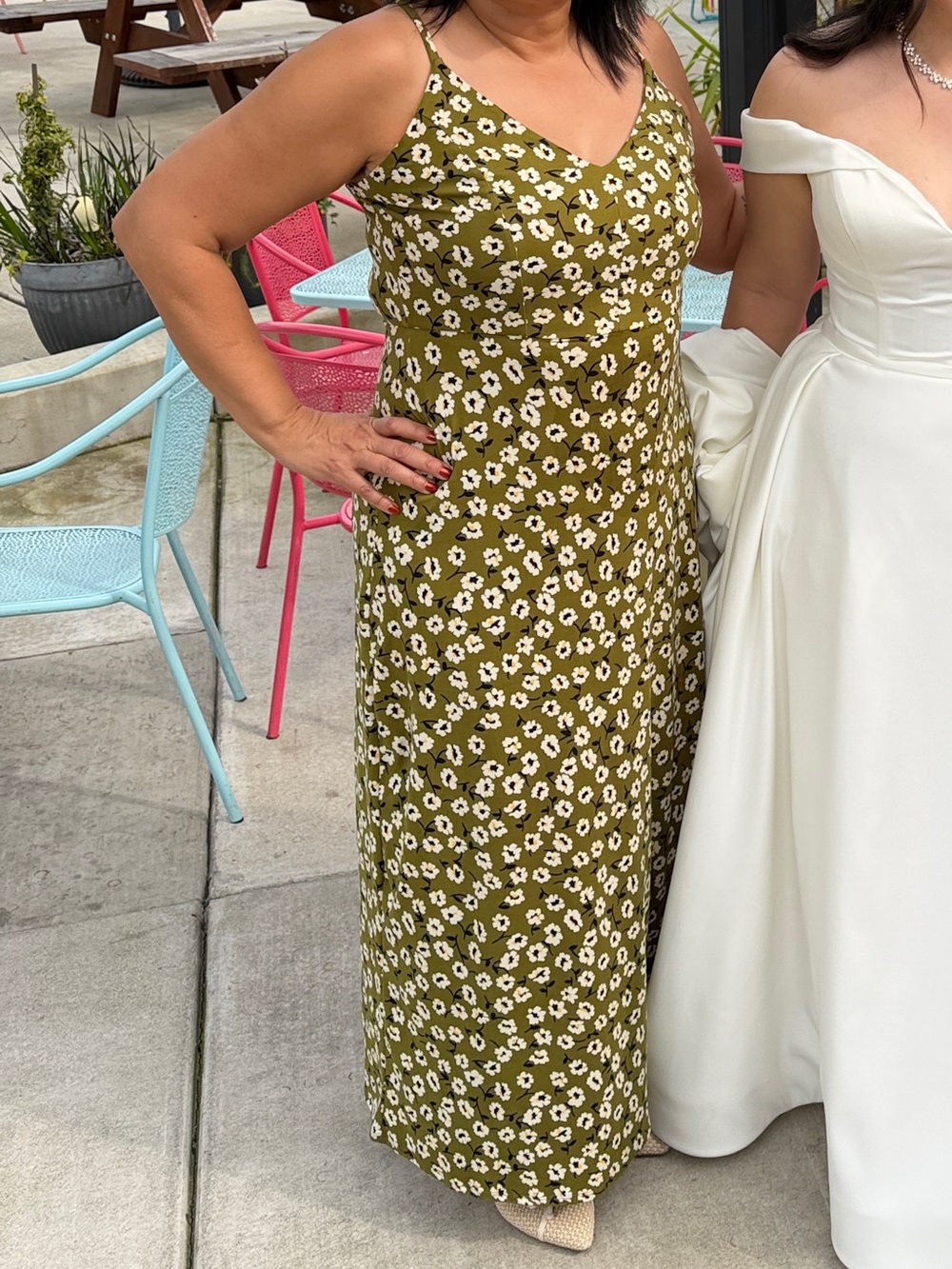 Market & Spruce Olive Green Floral Maxi Dress - Picture 3 of 9